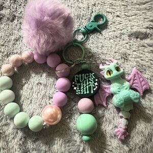 Pastel Dragon Keychain Set
